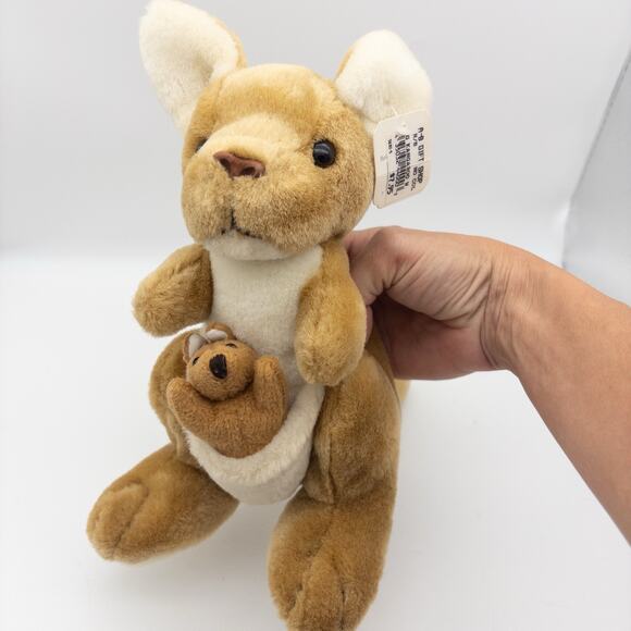 BJ Toy Company, Inc. Plush 10.5" Kangaroo with Baby Joey in Pouch - Picture 6 of 9